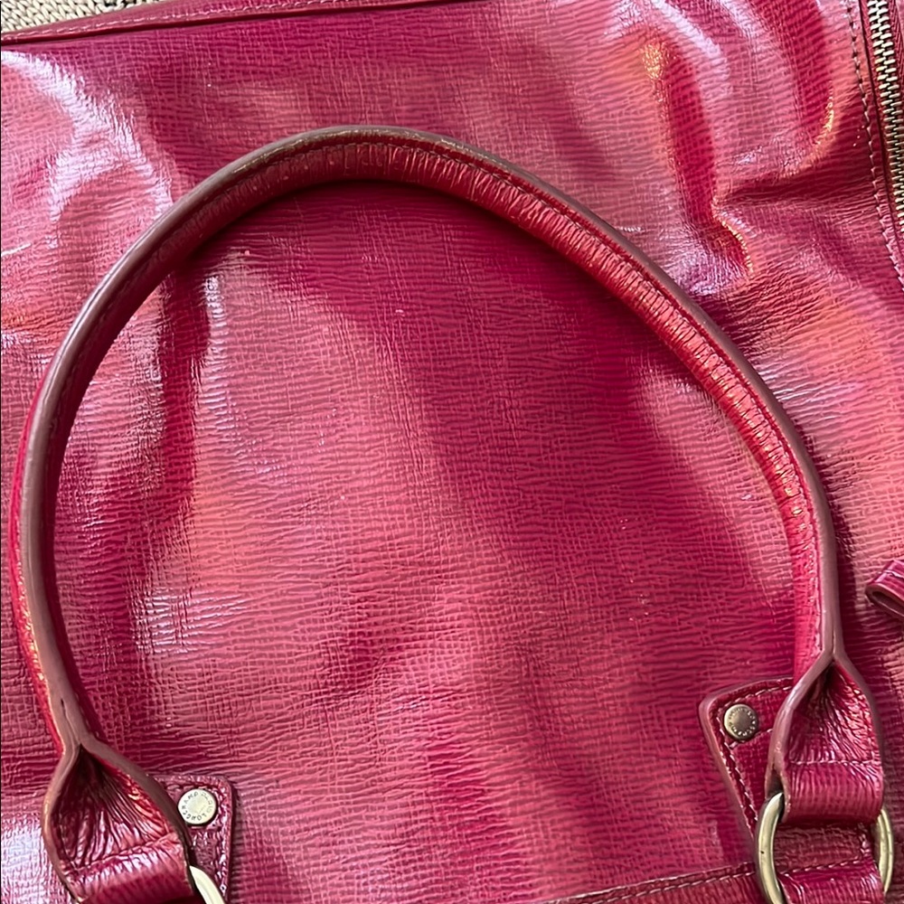 Longchamp Red Glossy Leather Shoulder Bag - Picture 13 of 17